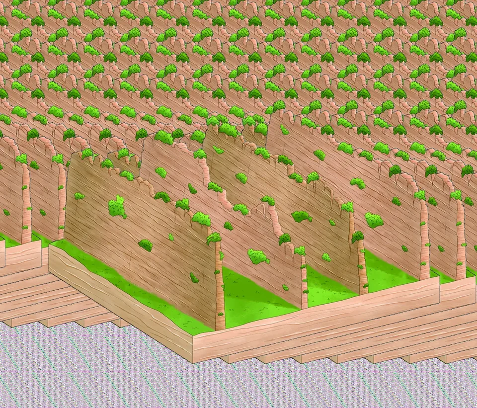 Natural Great Wall and peak-wall landforms